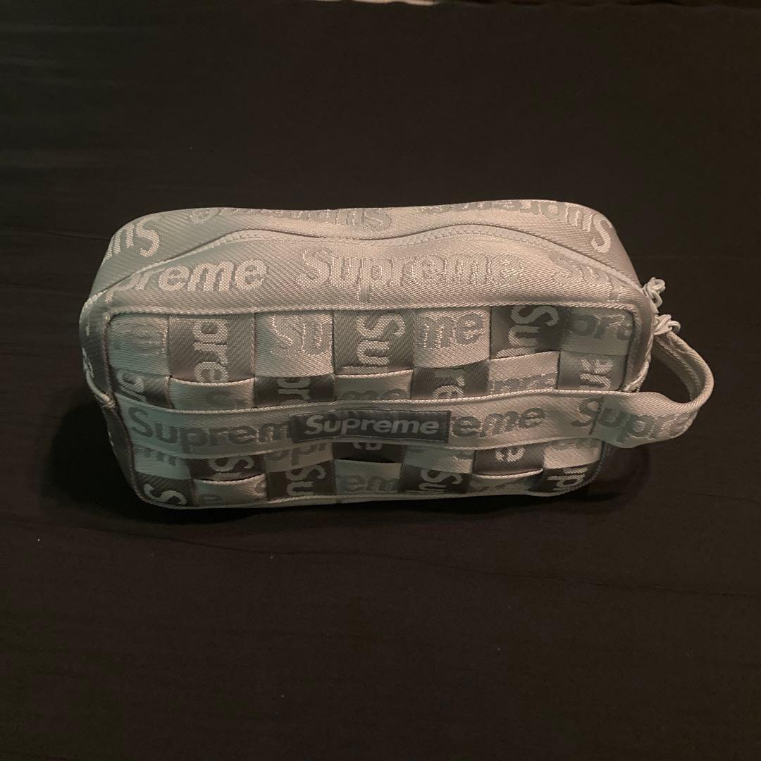 Supreme グレー メッシュポーチ　グリーン