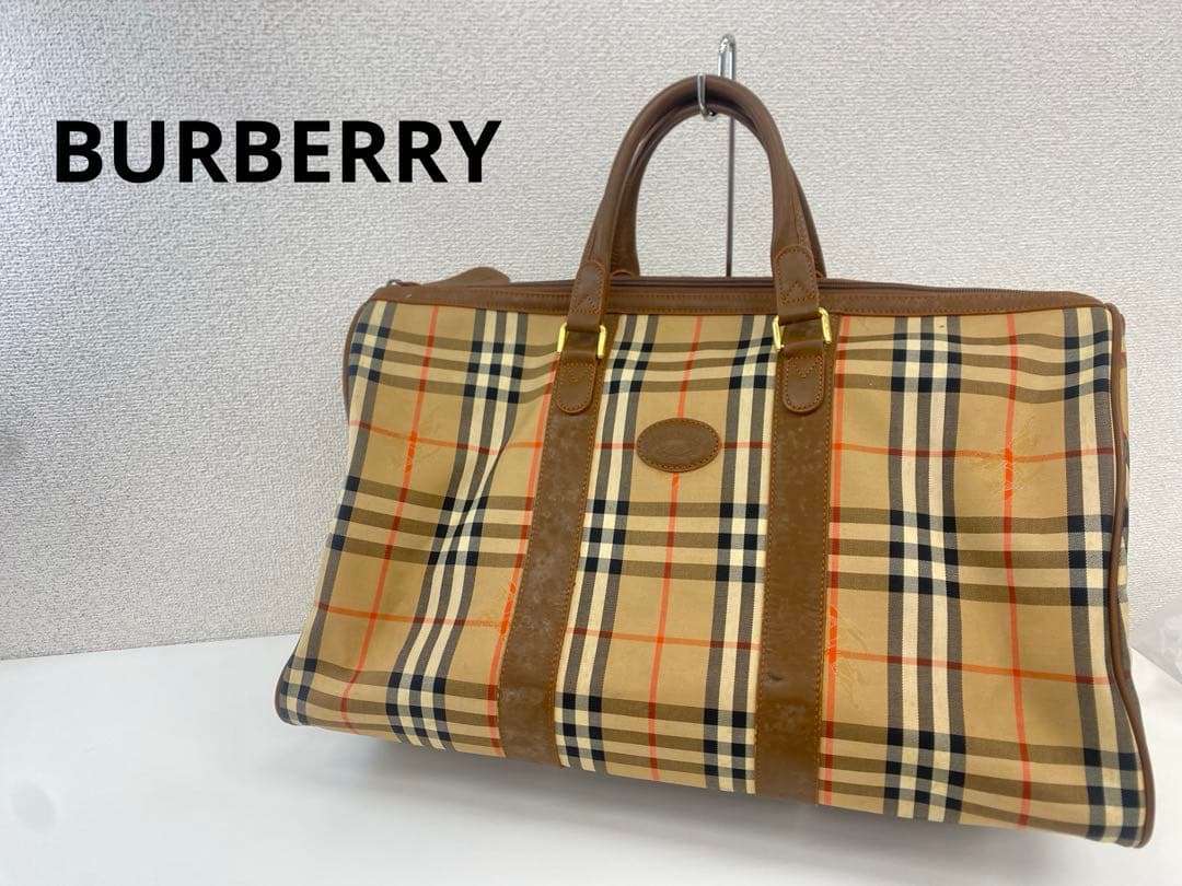 BURBERRY バーバリー ボストンバッグ チェック ベージュ