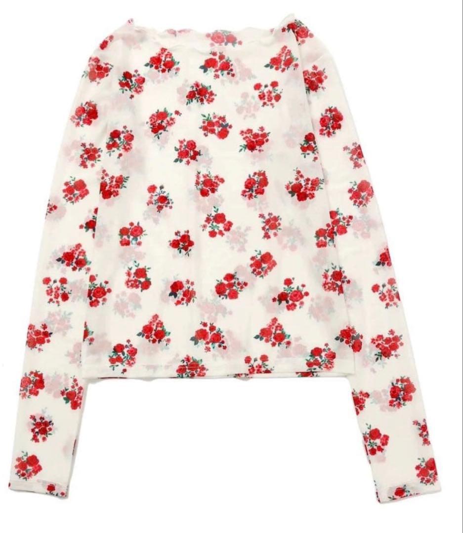 POPPY RED BOUQUET SEE-THROUGH TOPS - メルカリ