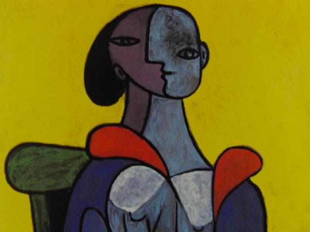 ピカソ(PICASSO)【黄色い背景の女】、高級画集画、状態良好 - メルカリ