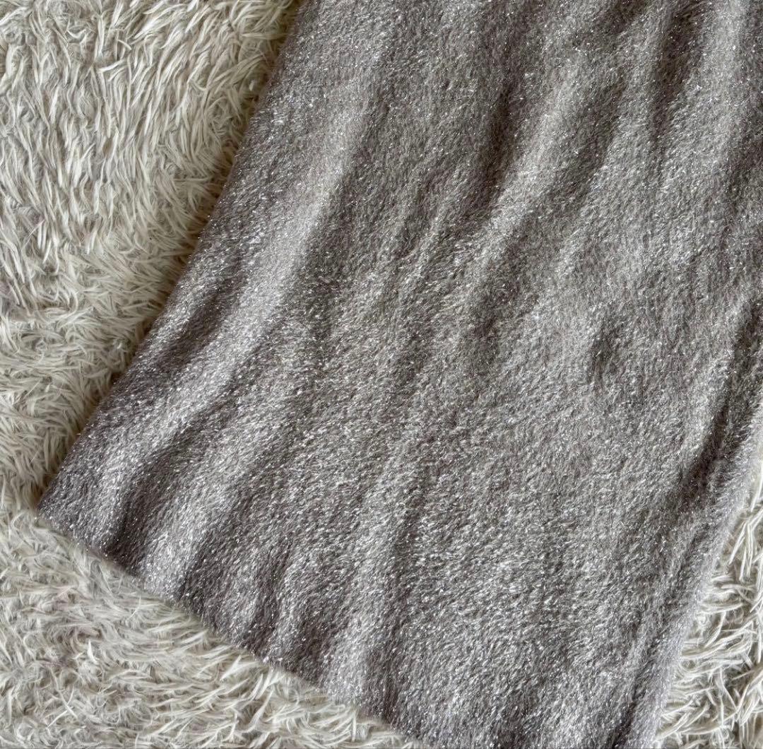 ラブティックボンボン ラメ シャギー ニットスカート フリー - メルカリ