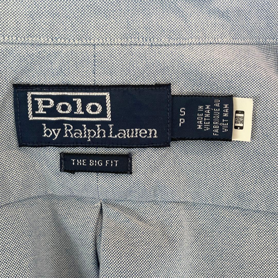 超レア◇未使用級◇現行QR裾ポニー】ラルフローレンBDシャツ◇サックス