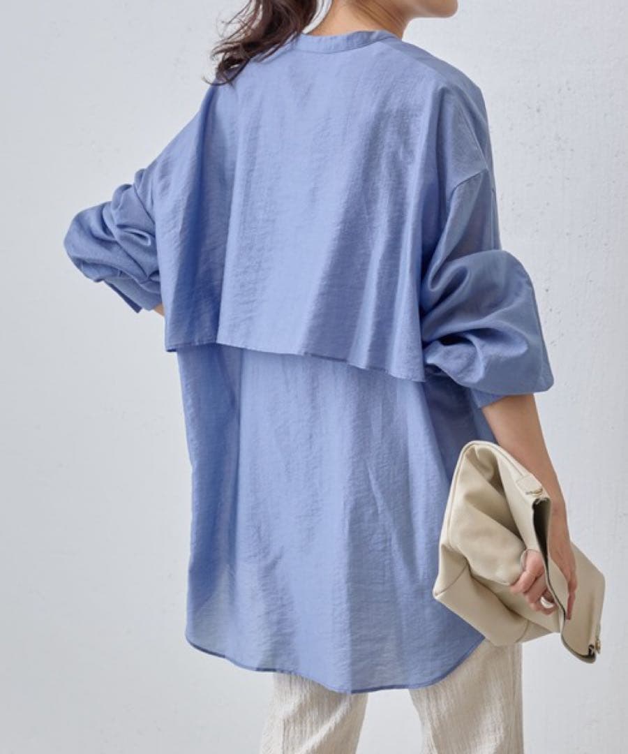 ✨定価2.2万円✨ビアズリー レイヤードシャツ バンドカラー とろみ素材