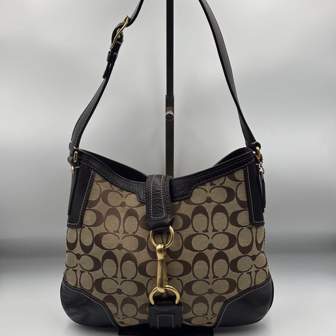 COACH コーチ ワンショルダー レザー キャンバス シグネチャー y2k