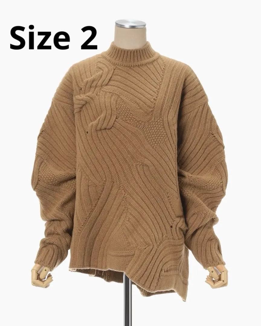 美品　タグ付　Mame Kurogouchi ケーブルニット　キャメル サイズ2
