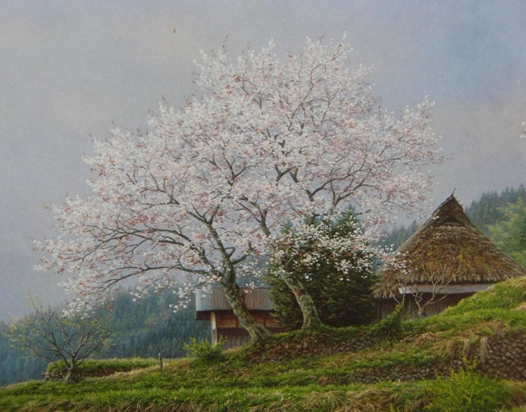 金子東日和【麗花の朝（三重県美杉村）】希少な額装用画集より新品額装