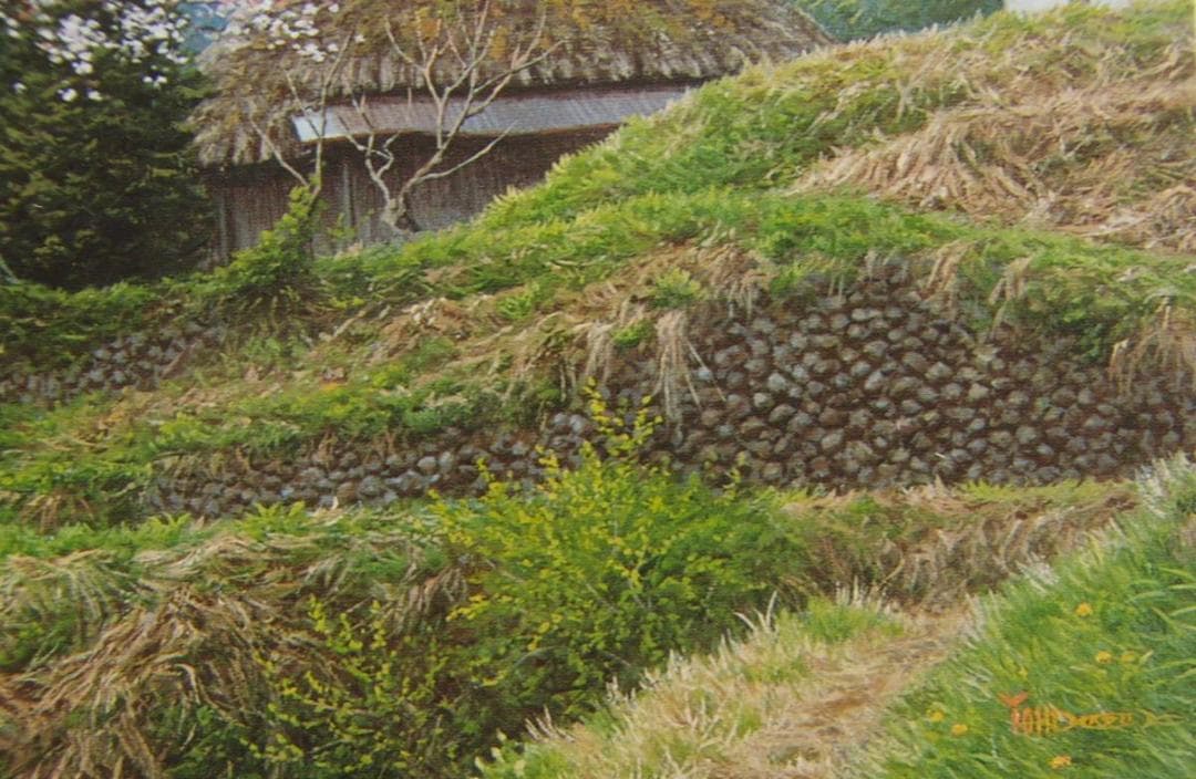 金子東日和【麗花の朝（三重県美杉村）】希少な額装用画集より新品額装