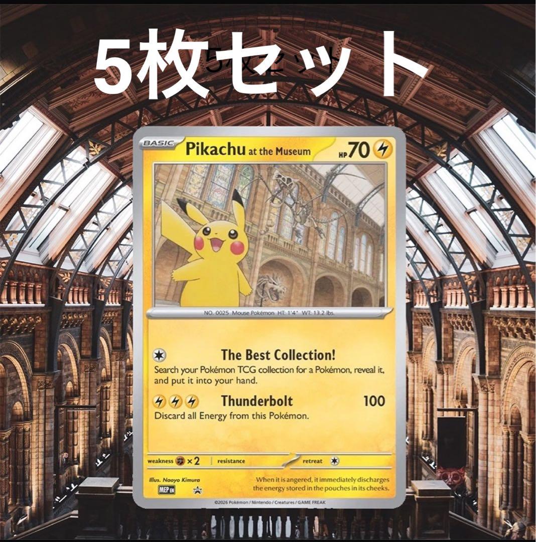 5枚セット Pikachu at the Museum ポケモン 英自然史博物館
