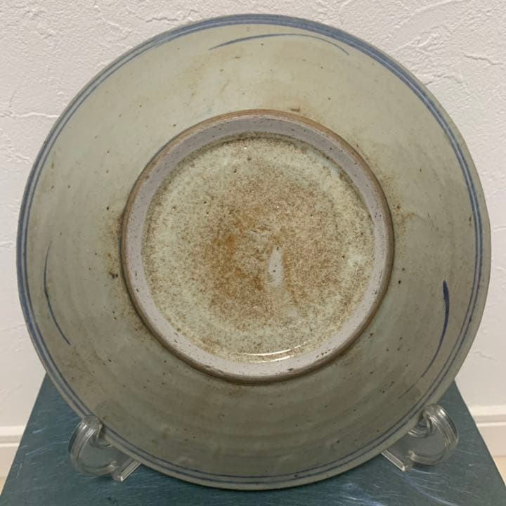 安南 染付 呉須魚紋皿 飾皿 青華 絵皿 古玩 唐物