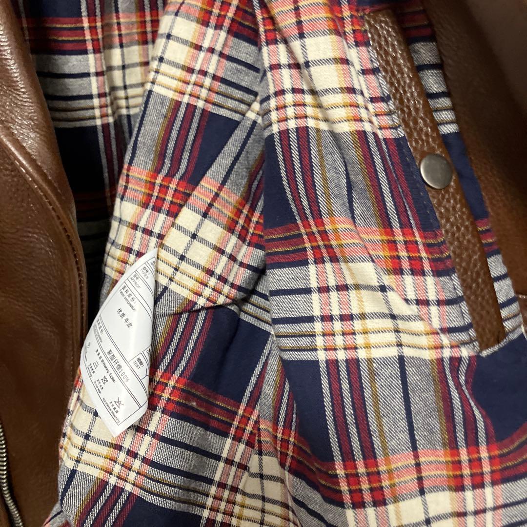 極美品 FORTIME ブラウン レザーダブルライダースジャケット2XL - メルカリ