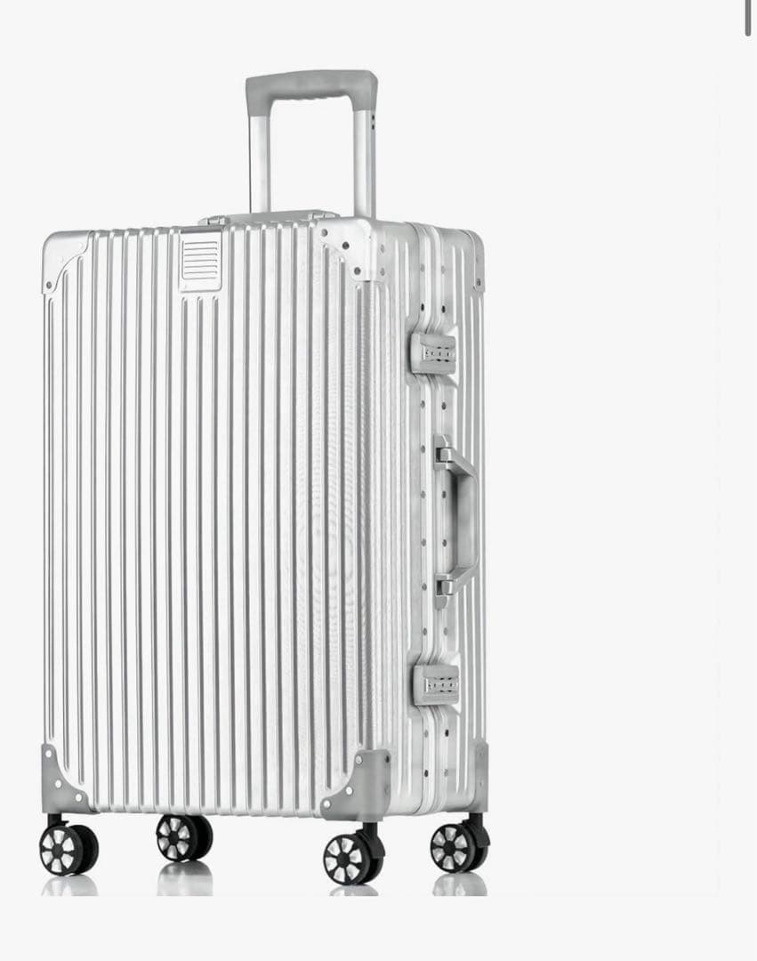 銀色 スーツケース アルミフレーム キャリー ケースシルバー Lサイズ 80L