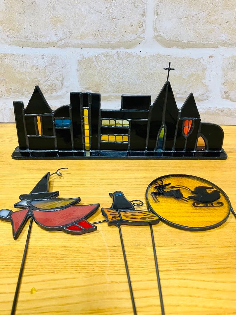 増永眼鏡ハンドメイド・手芸 - ステンドグラス 夜の街並みとサンタの