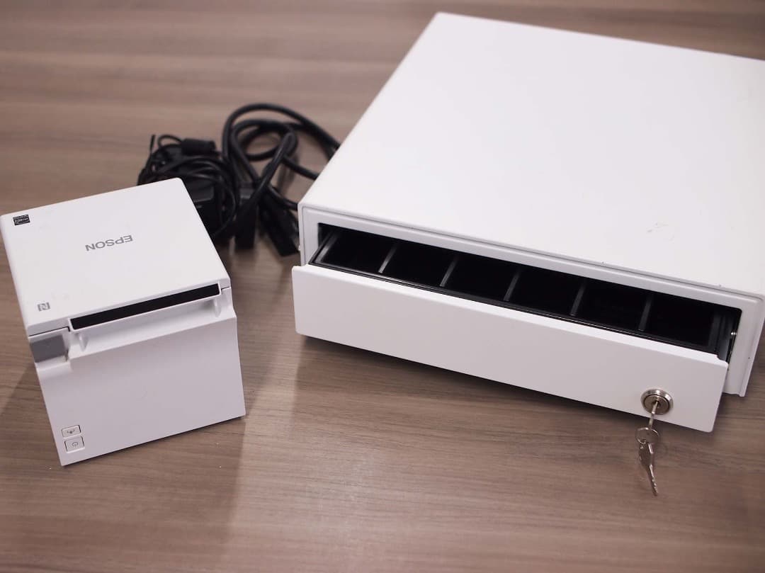 エプソン レシートプリンタ&キャッシュドロア セット売り① Airレジ・スマレジ対応周辺機器3点セット｜Bluetooth対応 レシート