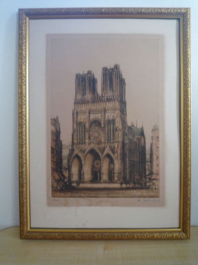 絵画（エッチング）ノートル・ダム大聖堂