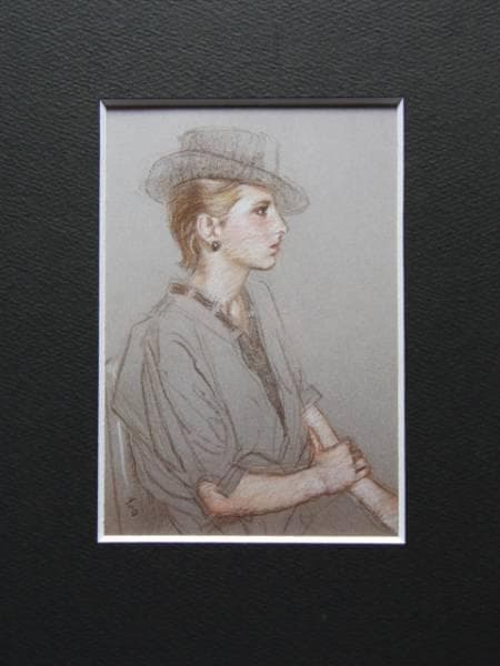 高塚省吾、【パリジェンヌ】、希少な額装用画集画、新品高級額 額装付