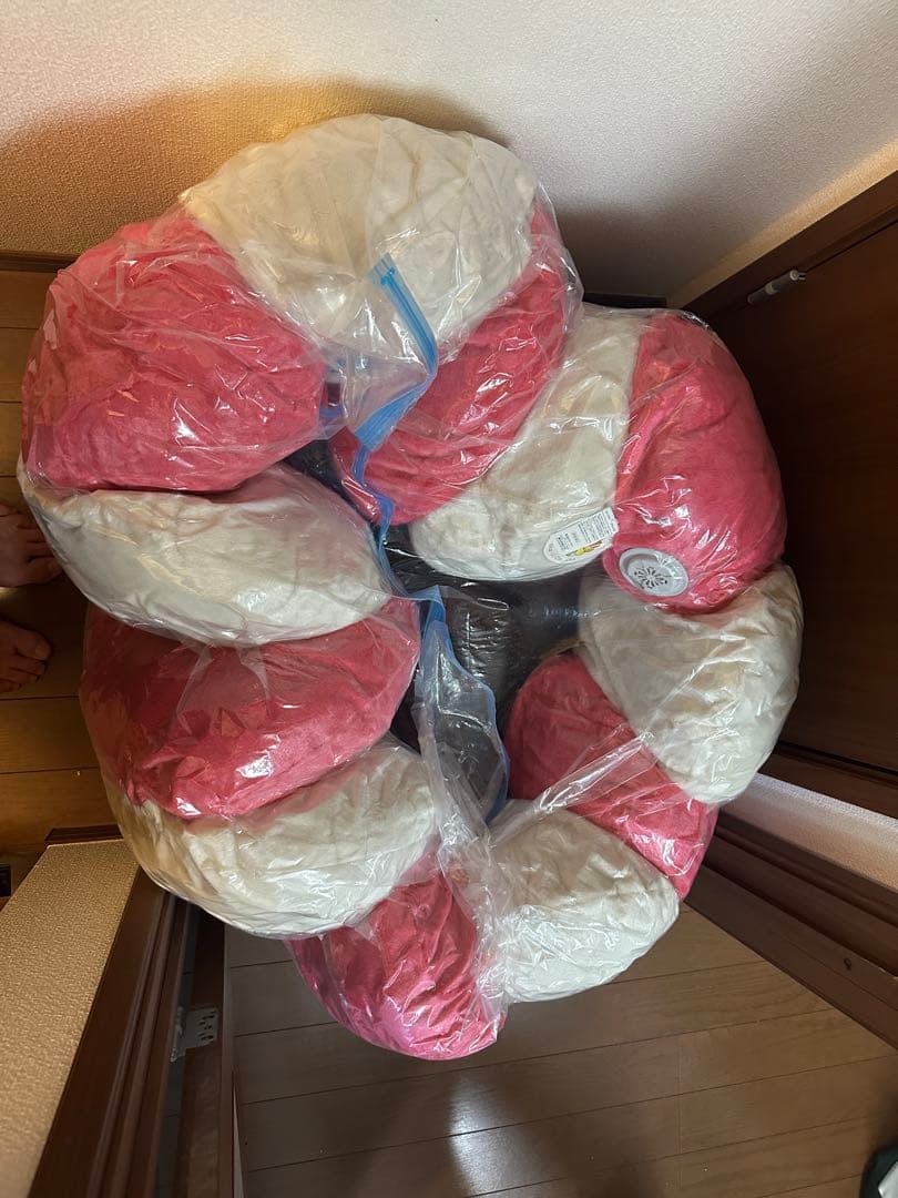 お花クッション 2m ピンクブラウン特大 希少 フラワークッション 村上隆