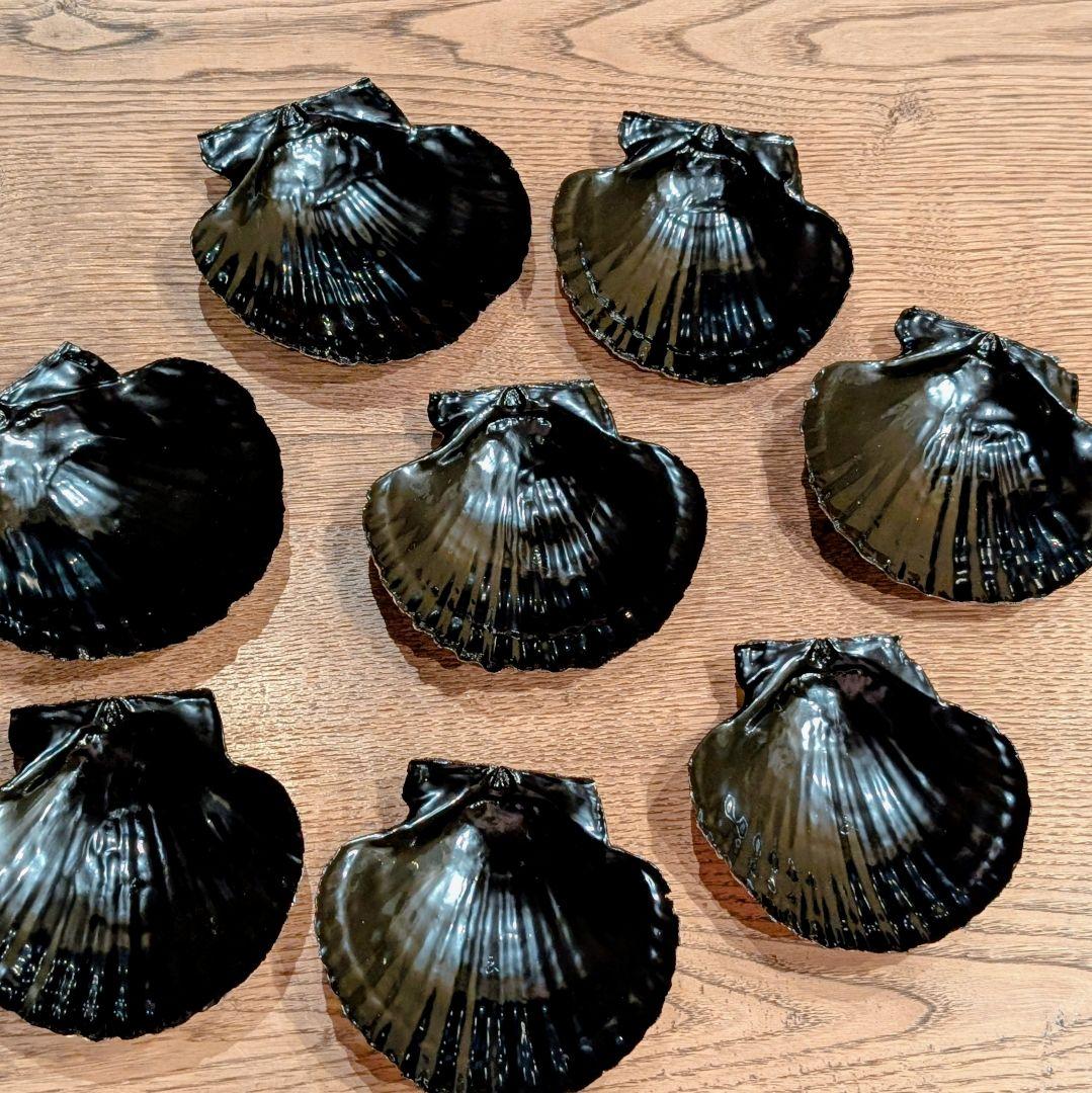 土井宏友作 ほたて貝漆皿 ８枚