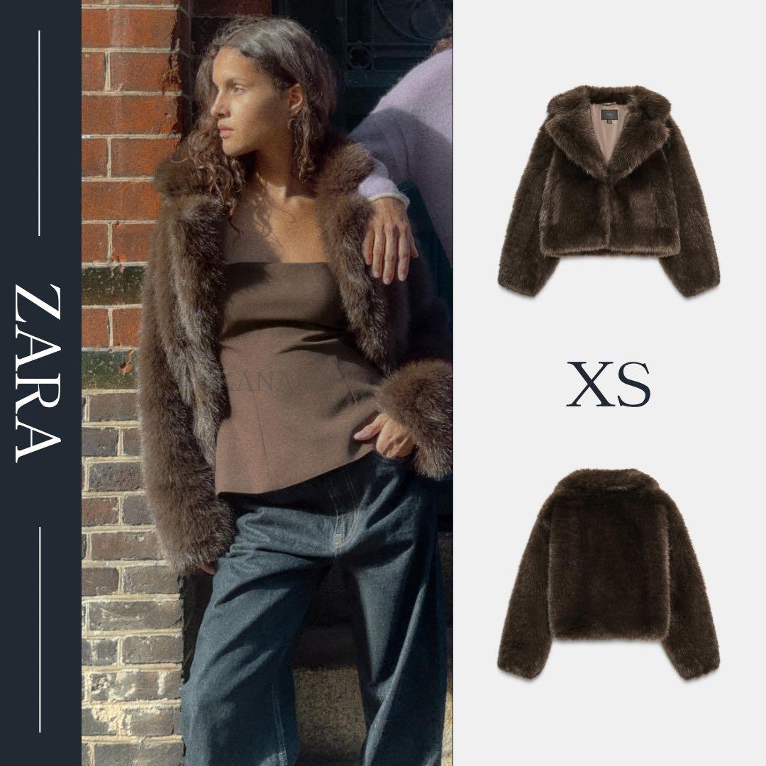 ZARA フェイクファーショートコート XS 新品
