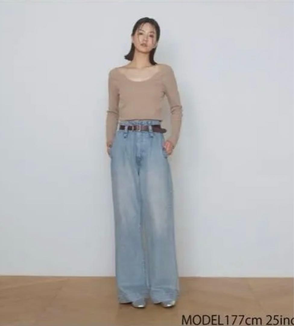 ハイウエストLOOSEデニムトラウザー　美品！