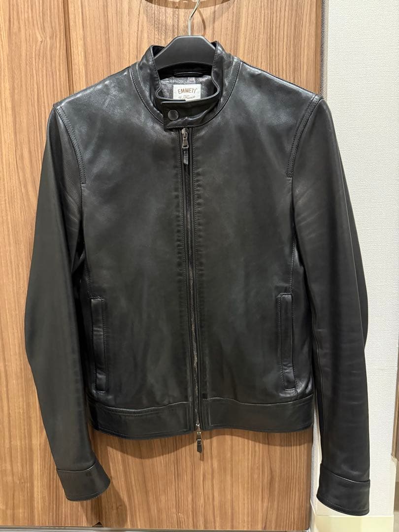 EMMETI エンメティ　千場義雅　シングルライダースジャケット ブラック　42 yoshimasa_hoshiba 干場義雅 インスタグラム掲載 EMMETI エンメティ H