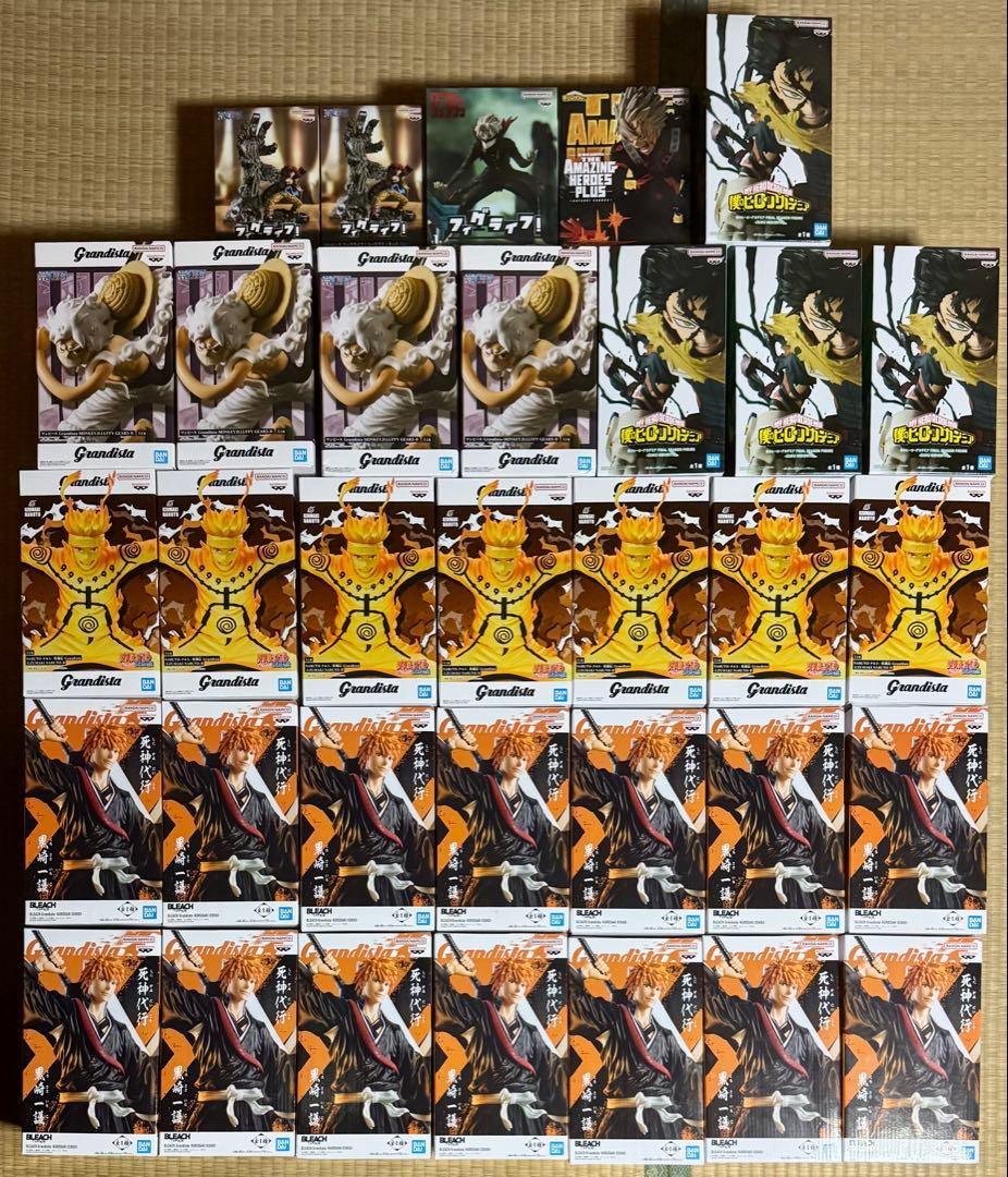 33点 フィギュア まとめ売り 黒崎一護 ナルト ルフィ ヒーローアカデミア ワンピ/ヒロアカ/DB/H×H/ナルト プライズフィギュア12体まとめ売り