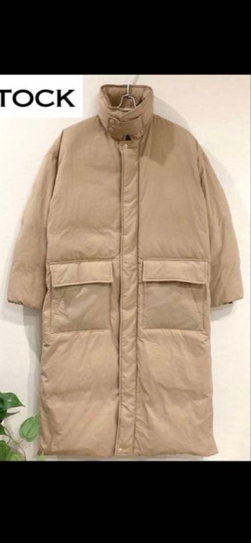 【スノー】ベーセーストック　ロングステンカラーダウンコート　ベージュ　S