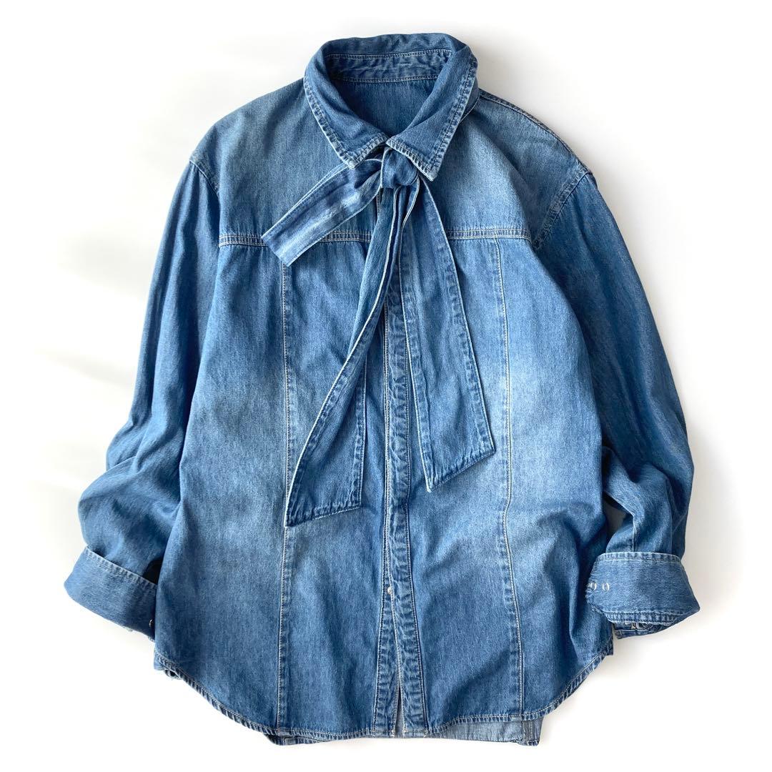 美品 コラージュガリャルダガランテ Q.anos ボウタイデニムシャツ