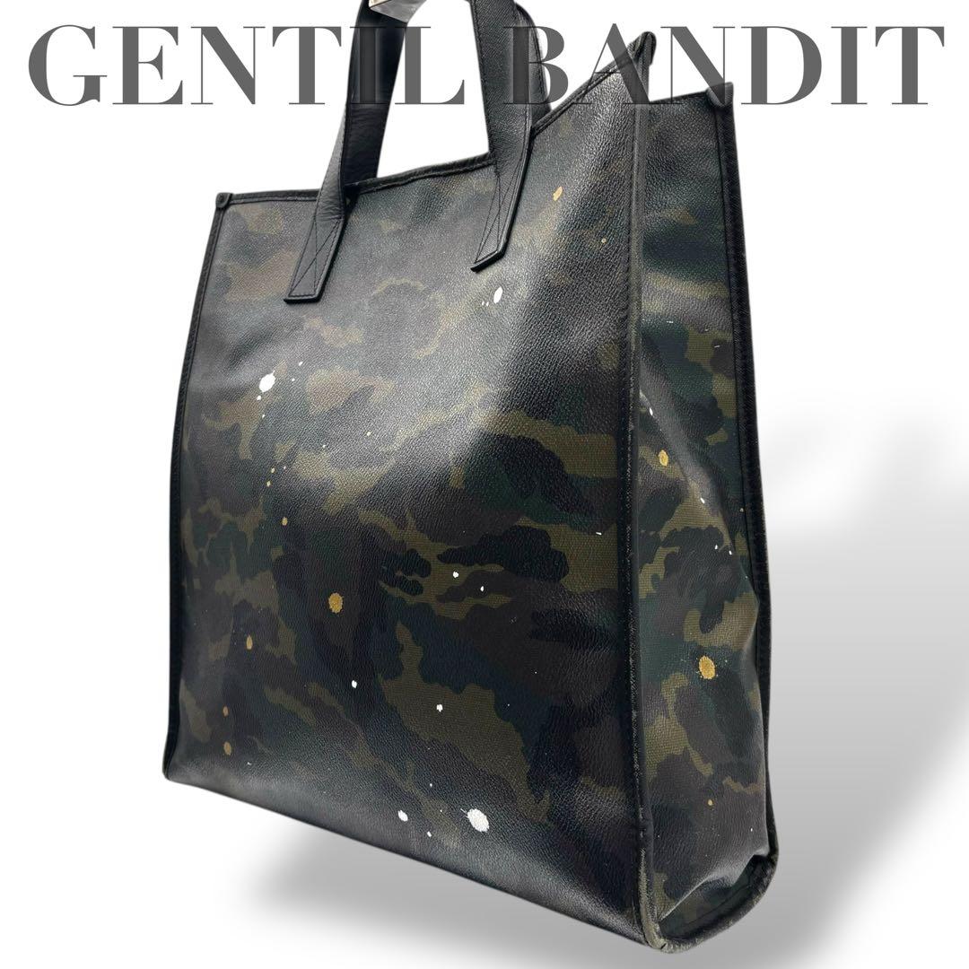 【ヴィンテージ】ジャンティバンティ　カモフラ柄　ハンドバッグ　PVC レザー　黒
