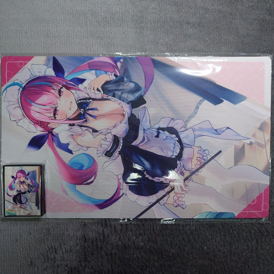 α1 ホロライブ モップ&メイド服&涙 湊あくあ スリーブ&プレイマット