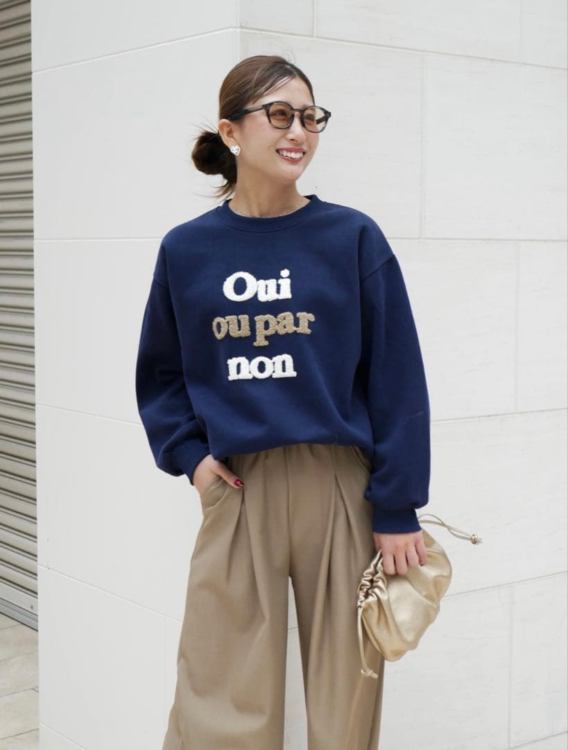 はな様リクエスト　2点　フレンチロゴ刺繍スウェット　ラッフルネックプル