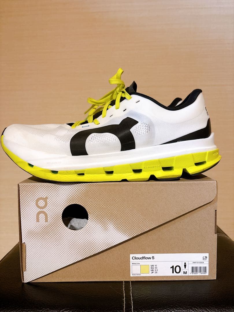 靴 On/Cloudflow 5 White | Lime 28cm