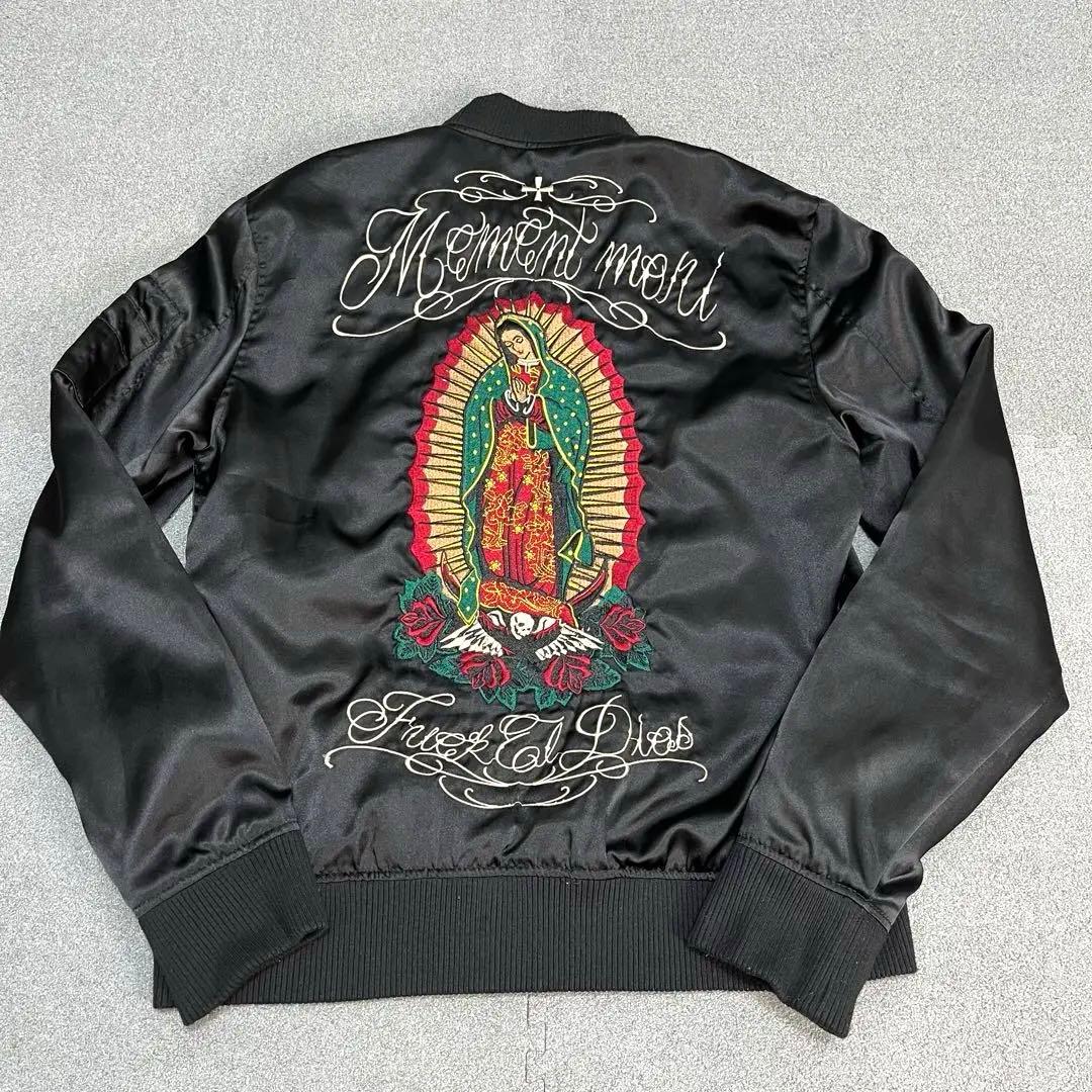 614 BLACK FLAME マリア刺繍スカジャン Memento Mori