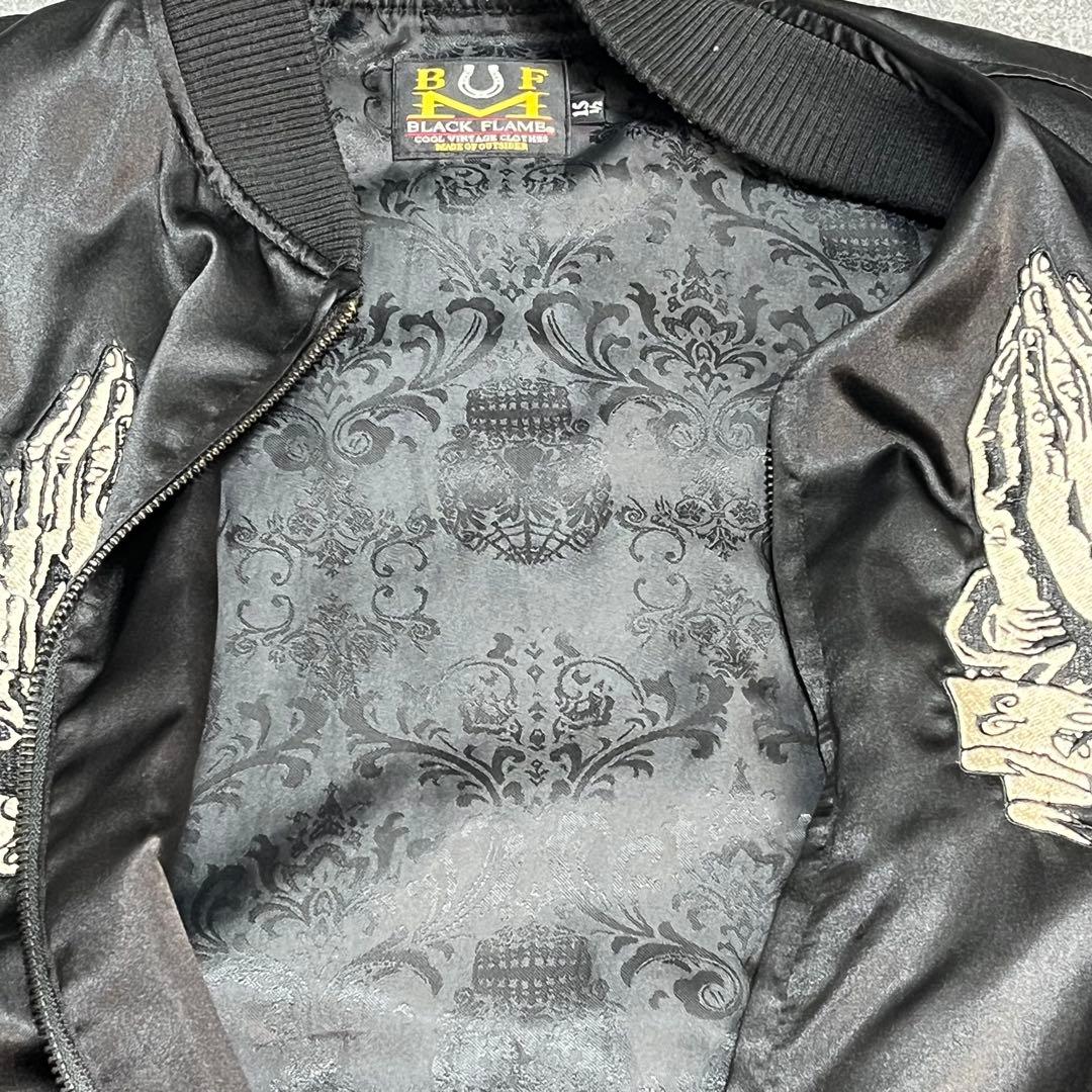 614 BLACK FLAME マリア刺繍スカジャン Memento Mori - メルカリ