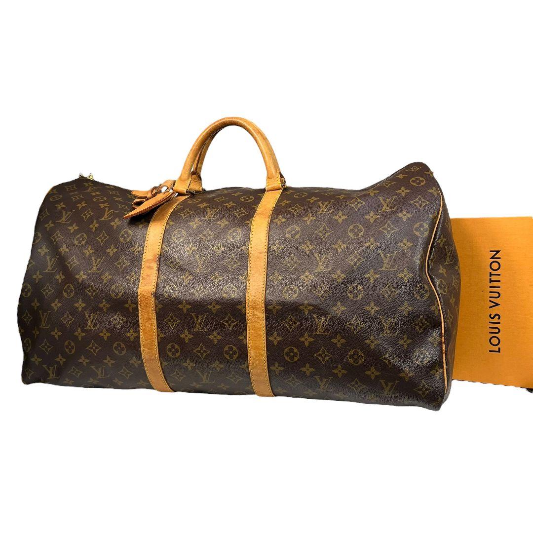 【鑑定済】ルイヴィトン　モノグラム　キーポル55　ボストンバッグ　茶　旅行バッグ