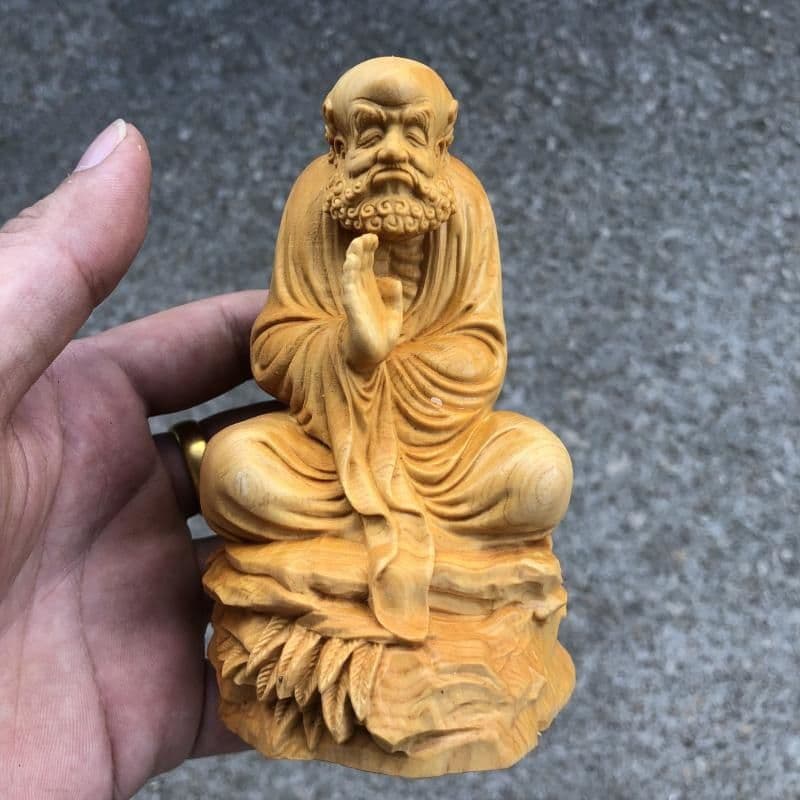 仏像 仏教美術 静思達磨祖師仏像 木雕刻品 木彫り仏像 職人手作り