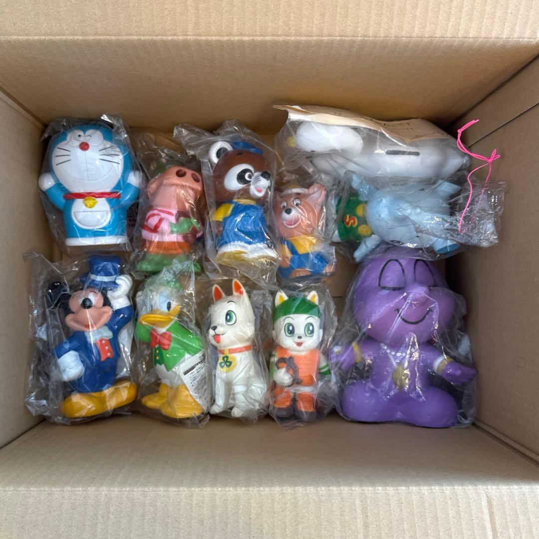【値下げ】昭和レトロ　ソフビ銀行貯金箱まとめ売り 希少 当時品 昭和レトロ 銀行貯金箱 12点セット ソフビ貯金箱 貯金箱