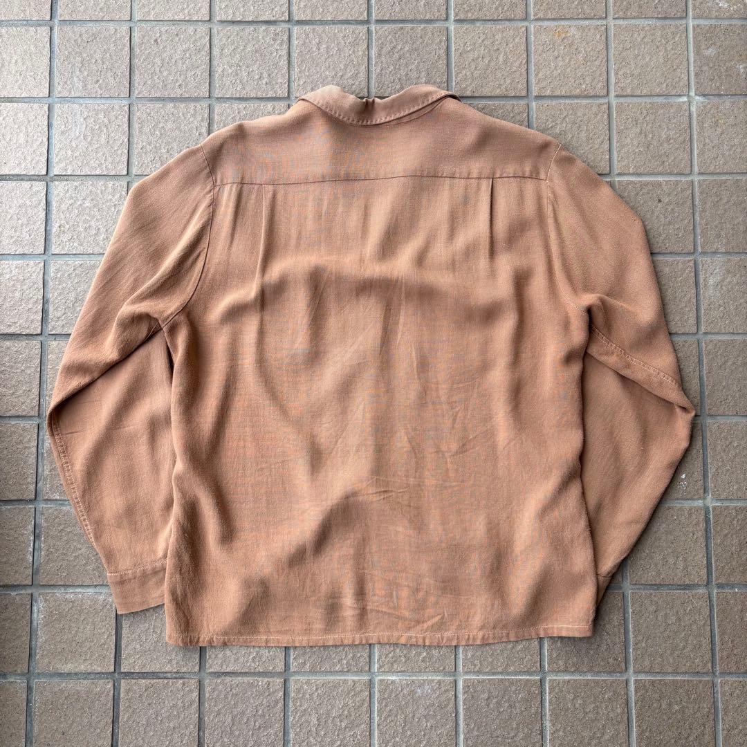 50s 開襟レーヨンシャツ “ハンドステッチ” 15-15 1/2 - メルカリ