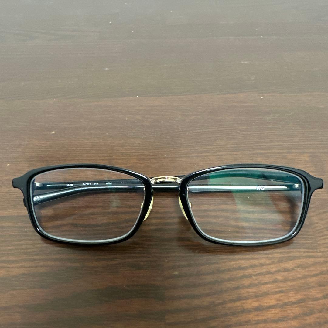 9999 M-60 ブラックフレーム メガネ(度あり)