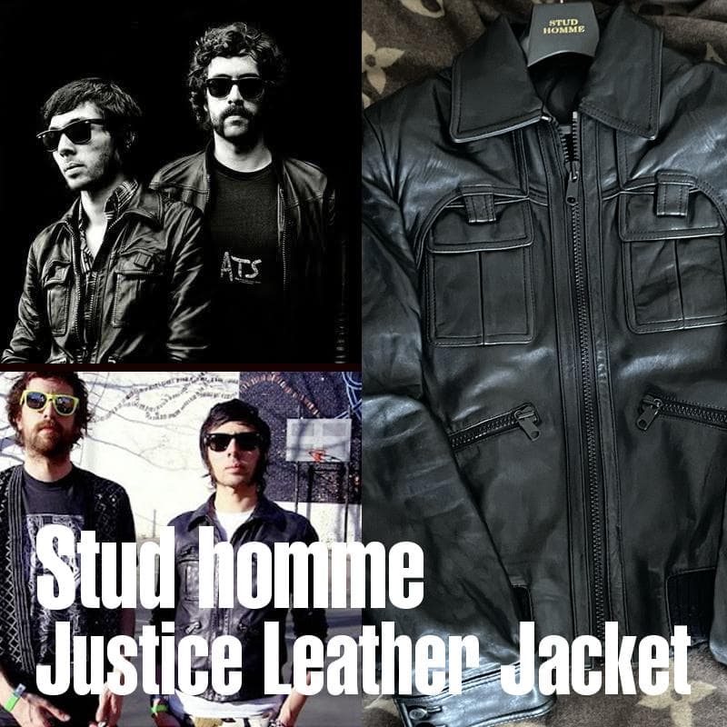 Stud homme Justice Leather Jacket ブラック