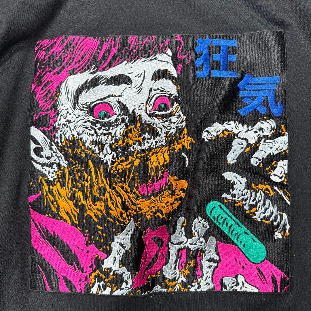 狂気】KIDILL 刺繍 メッシュ パーカー 黒 FREE オーバーサイズ - メルカリ