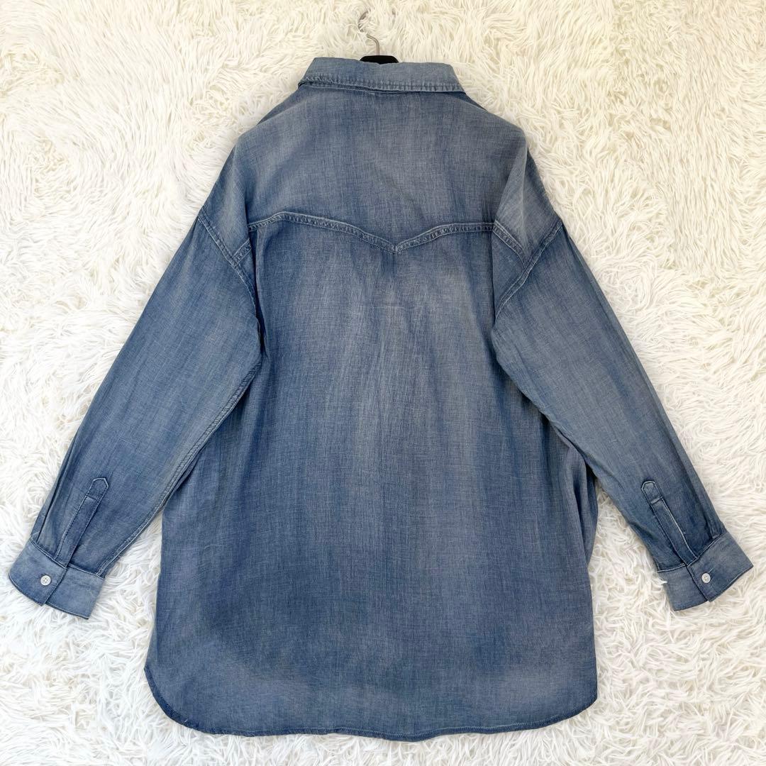 ビアズリー 《FRIPIER》シフォンデニムシャツ　Fサイズ