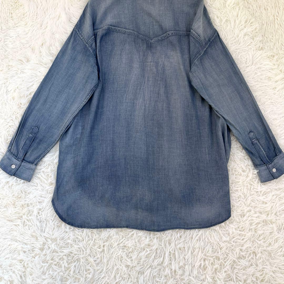 ビアズリー 《FRIPIER》シフォンデニムシャツ　Fサイズ