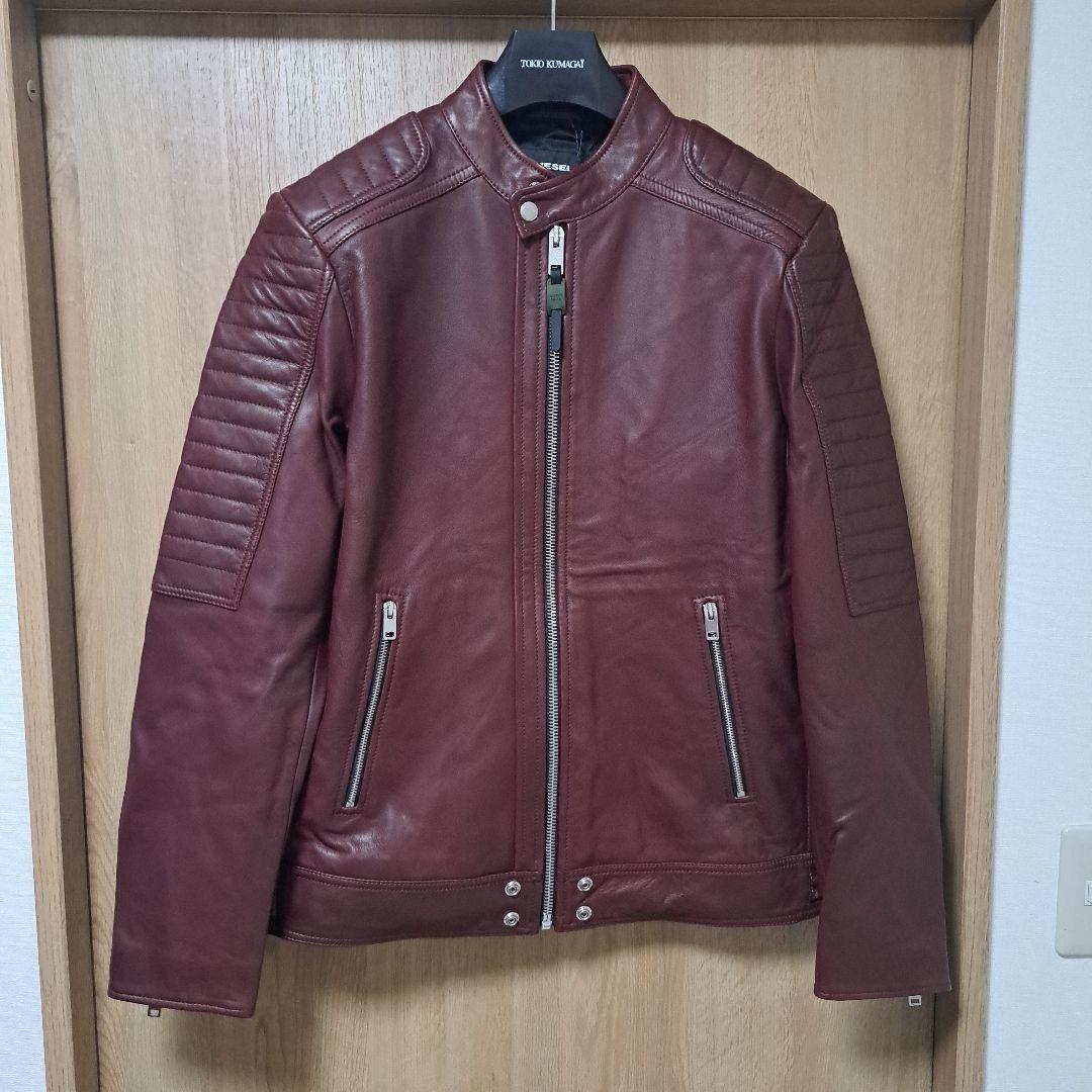 新品タグ付き DIESEL ライダース　レザージャケット 定価118800円 中古・古着通販】DIESEL (ディーゼル) レザーライダースジャケット