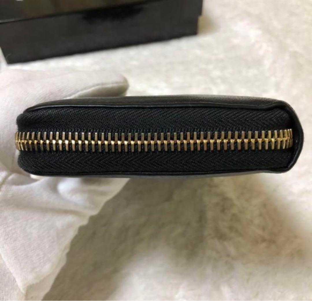 美品】イヴサンローラン 長財布 ラウンドファスナー ブラック YSL