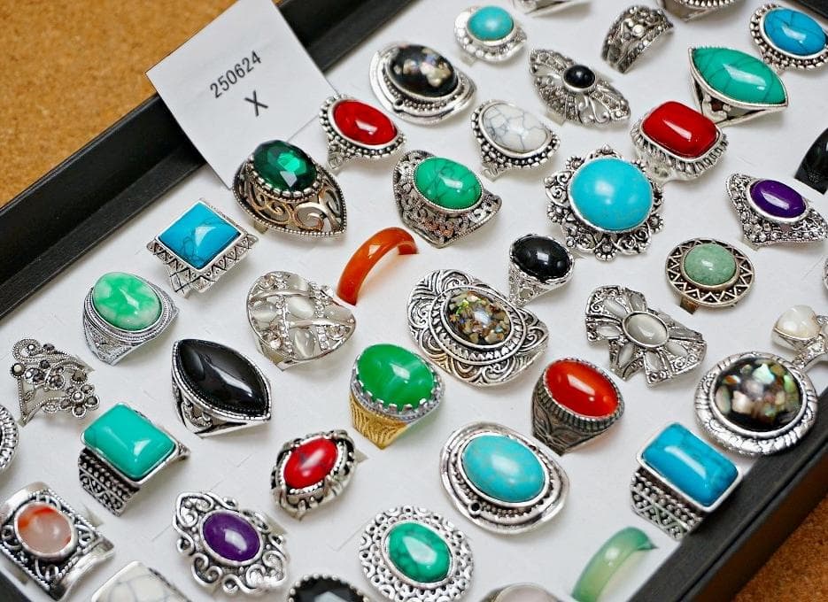 [40A] 天然石 ファッションリング 50点 指輪 Nz9-250624X