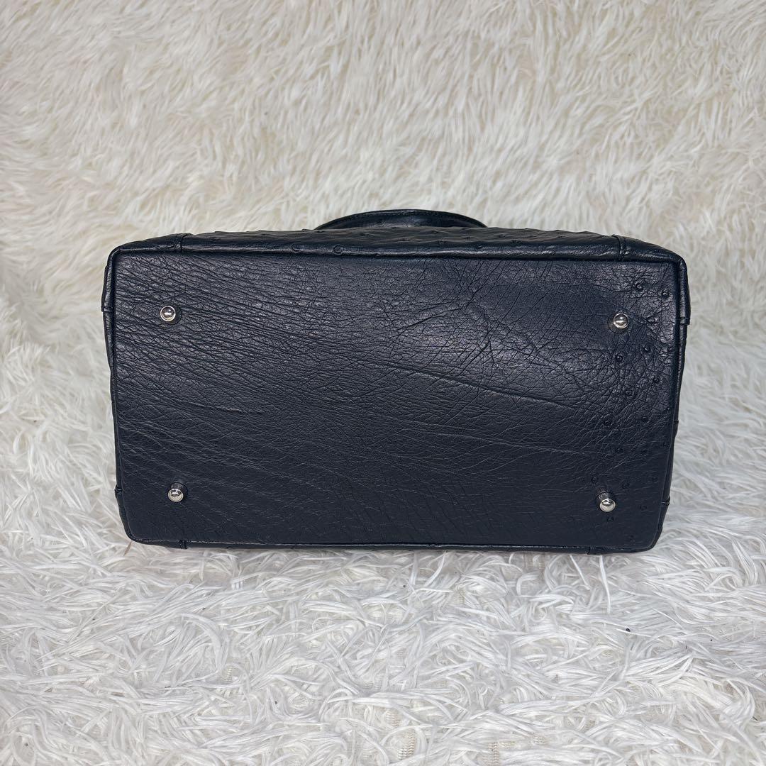 アールグレイ様 JRA認定 オーストリッチ 黒 ラウンドファスナー 縦型