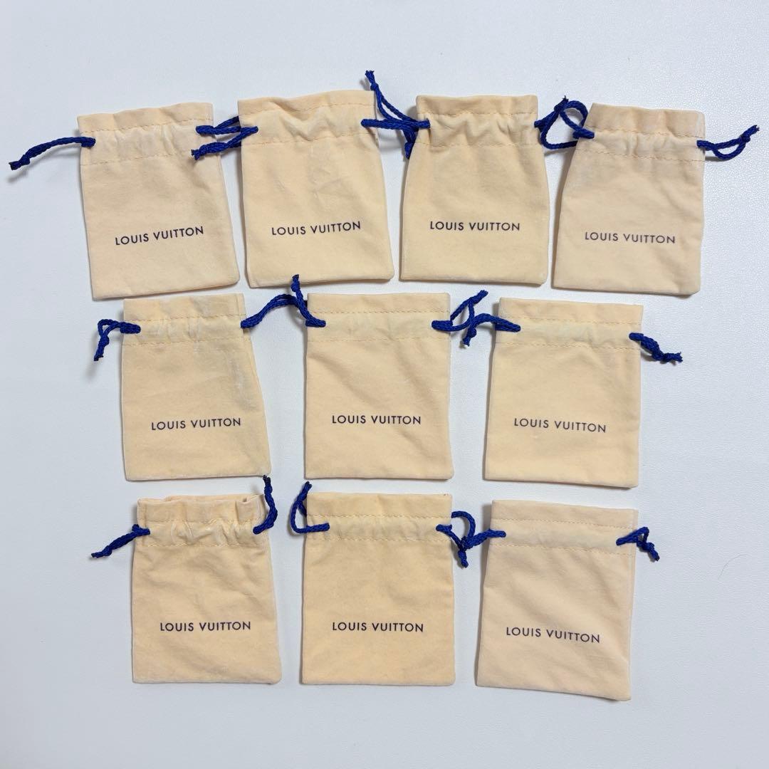 美品　ルイヴィトン　アクセサリー用保存袋　巾着袋　10枚セット　ベロア ジュエリーポーチ アクセサリー 保存袋 巾着袋 携帯用 高級ベロア調