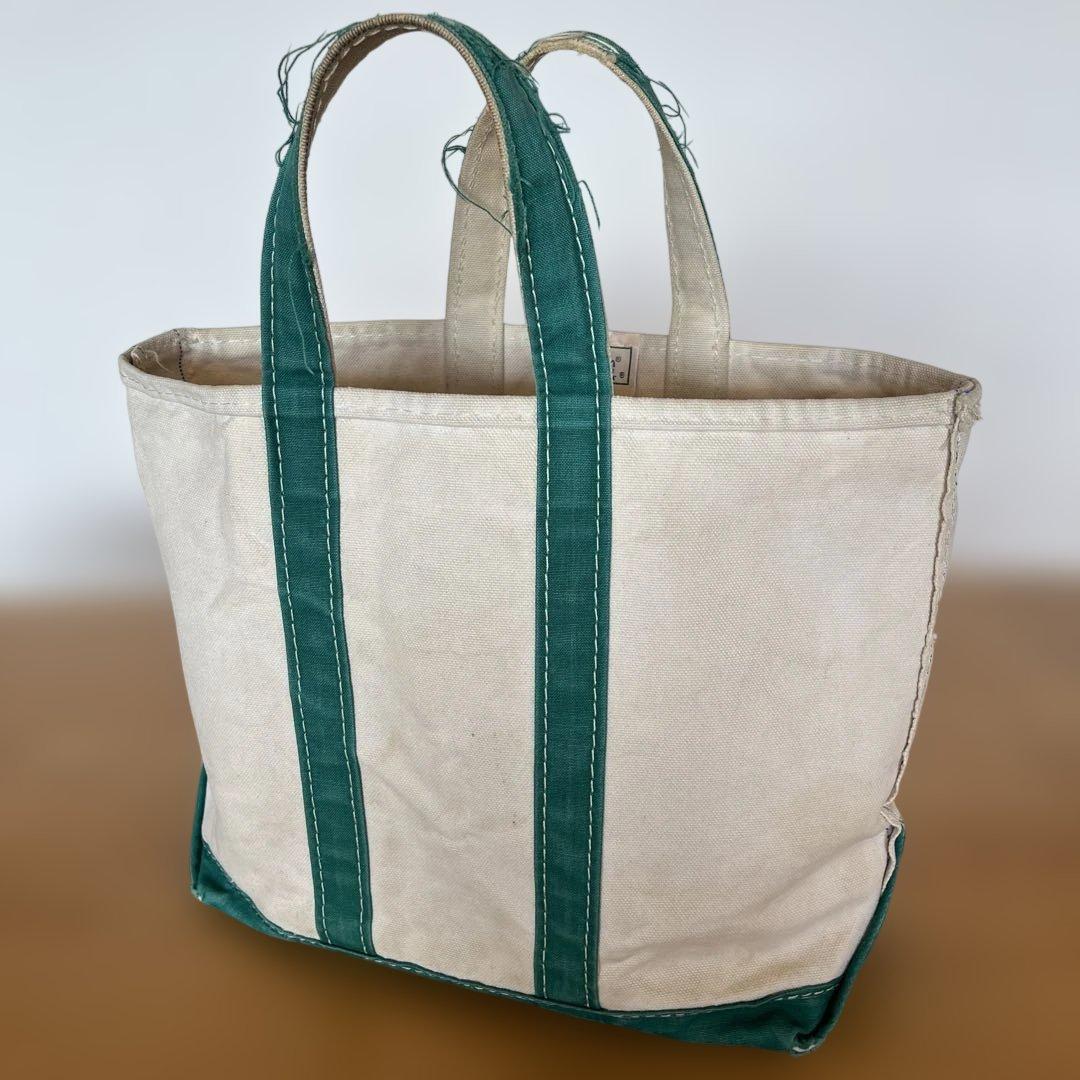 80s 2色タグ エルエルビーン トート グリーン ガイドライン　llbean