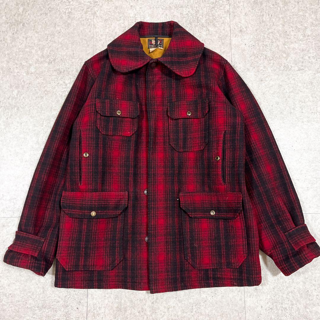 70sウールリッチ ハンティングジャケット バッファローチェック オンブレ L