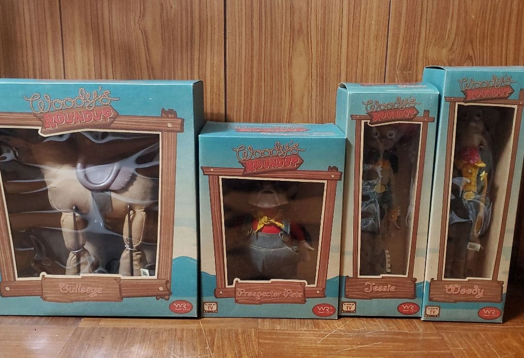 レア! ヤングエポック社～トイストーリー ラウンドアップ　セピアカラー４体セット 希少品】90s トイストーリー ウッディ ラウンドアップ エポック社製 4